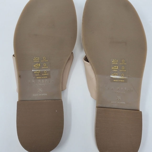 TED BAKER PEBBA KNOT FRONT FLAT SANDALS IN BLUSH SIZE EU 36 WOMEN SLIP ON SHOES - Picture 10 of 11